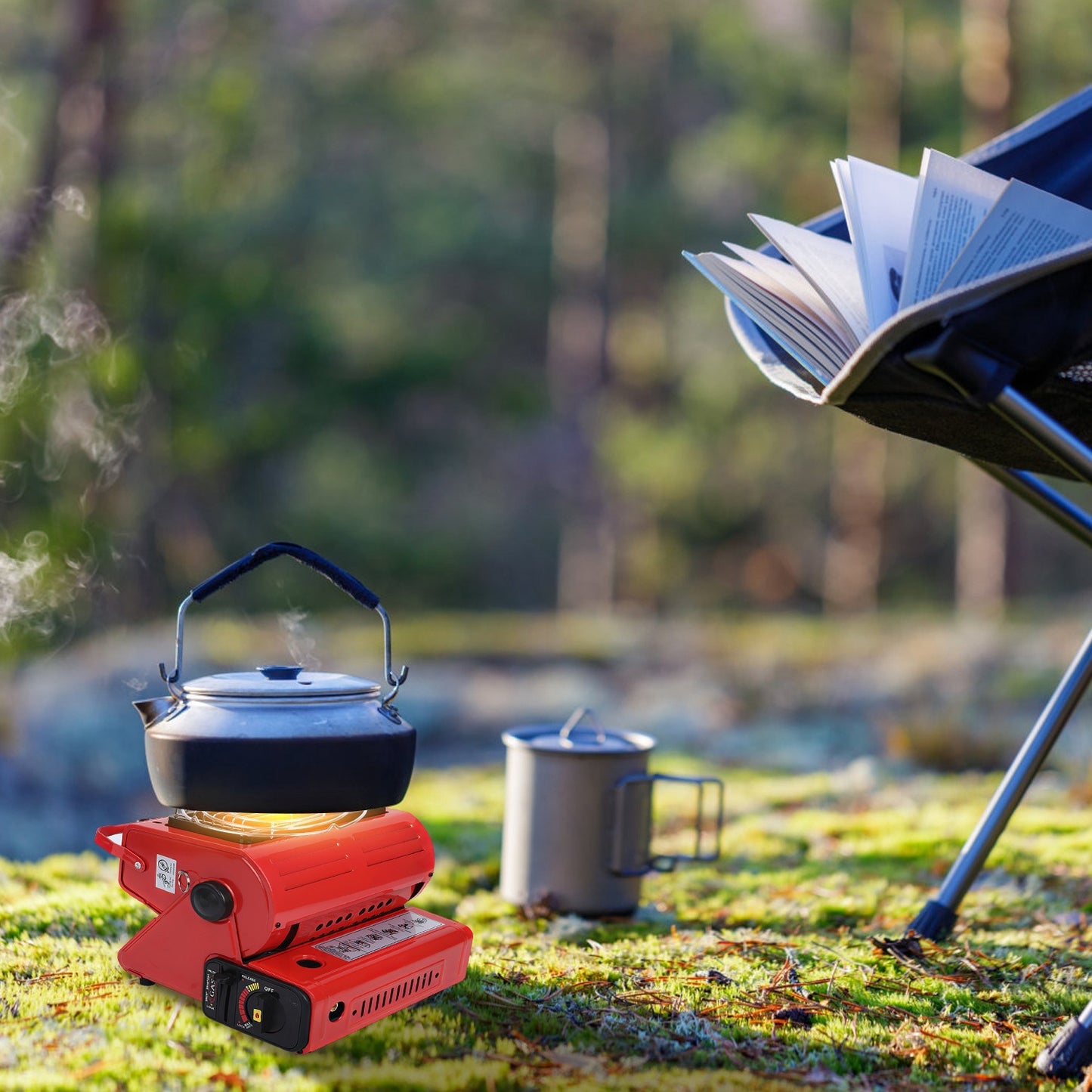 2 In 1 Portable Outdoor Butane Gas Heater & Cooking Stove Cooker For Camping Fishing RV