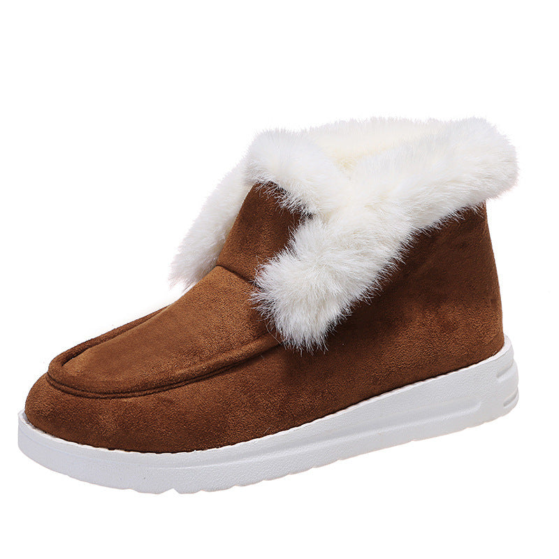 Plush Fur Ankle Boots for Warm Winter Wear