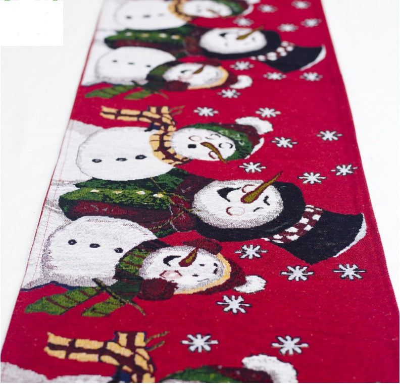 Christmas Elk Snowman Table Runner Merry Christmas Decorations Table Runners