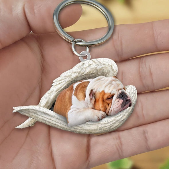 Angel 🪽 wings covering are sleeping bestie fur buddies memories Keychain