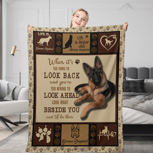 German Shepherd Dog Flannel Fleece Throw Blanket