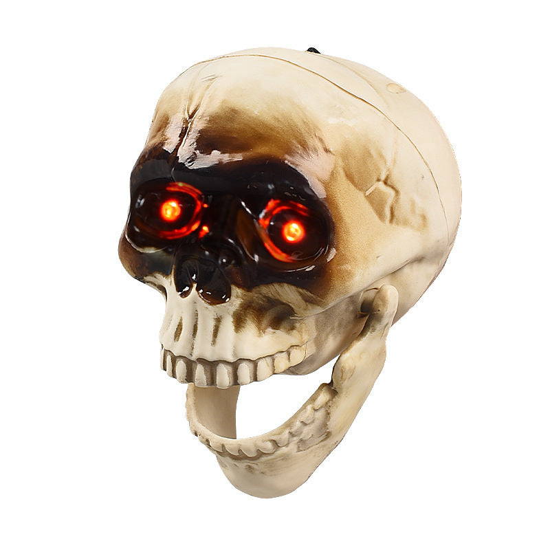 Animated Floating Skeleton Decorations Realistic Halloween Skull Head Halloween Decorations Scary Sound Spooky Decoration