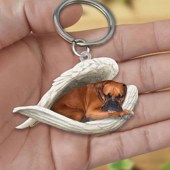 Angel 🪽 wings covering are sleeping bestie fur buddies memories Keychain