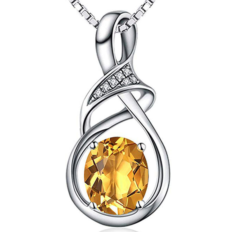 blue gem pendant Necklace