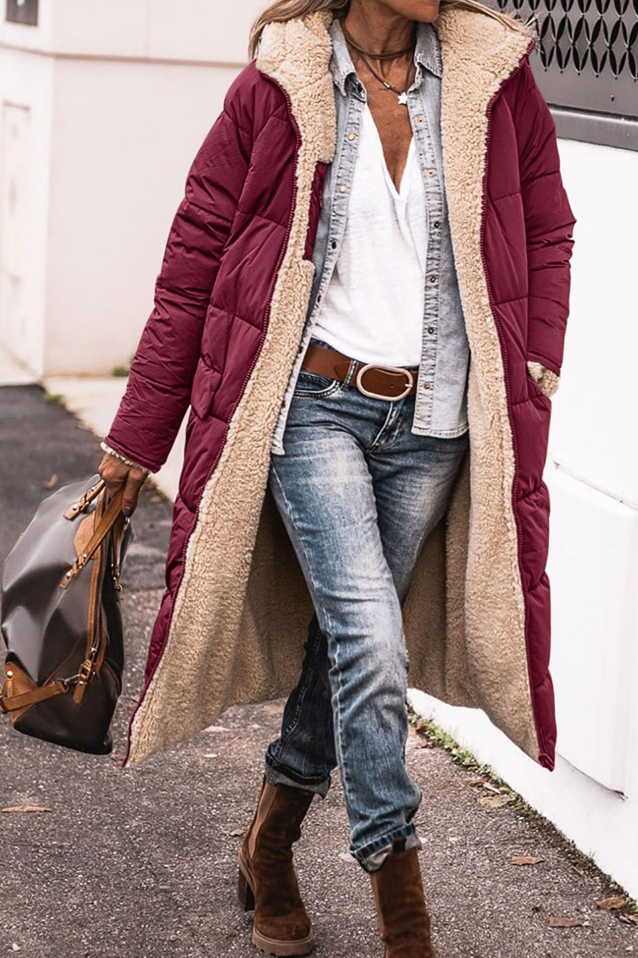 Women's Hooded Double-Sided Long Coat