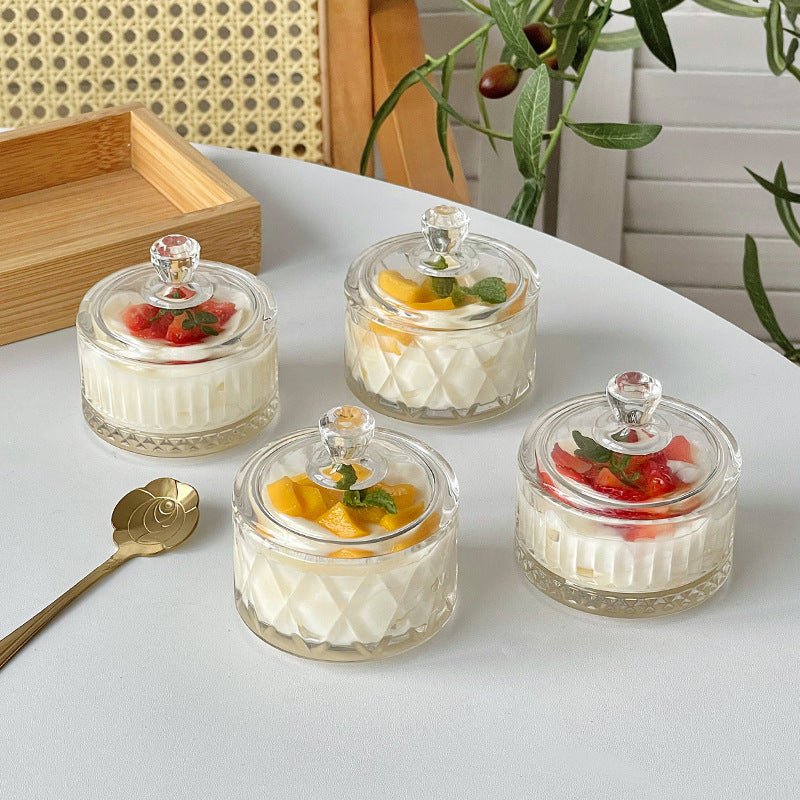 Glass Pudding Cup Set Ice Cream Cup Dessert Ice Cream