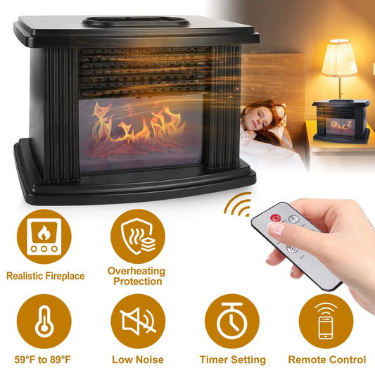 Electric Fireplace with Digital Thermostat and Timer