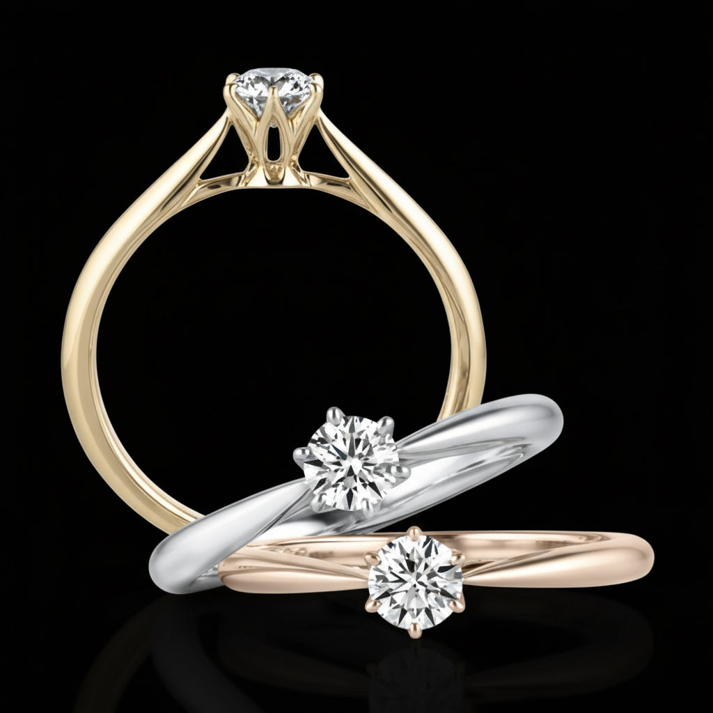 diamond ring Gold-colored rose gold wedding diamond female ring