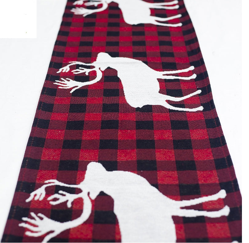 Christmas Elk Snowman Table Runner Merry Christmas Decorations Table Runners