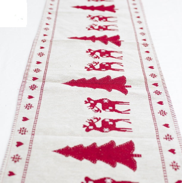 Christmas Elk Snowman Table Runner Merry Christmas Decorations Table Runners