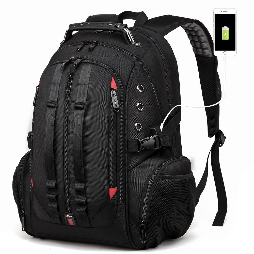 Middle School Student Schoolbag Waterproof Travel Earplugs Hole Charging Large Capacity Backpack