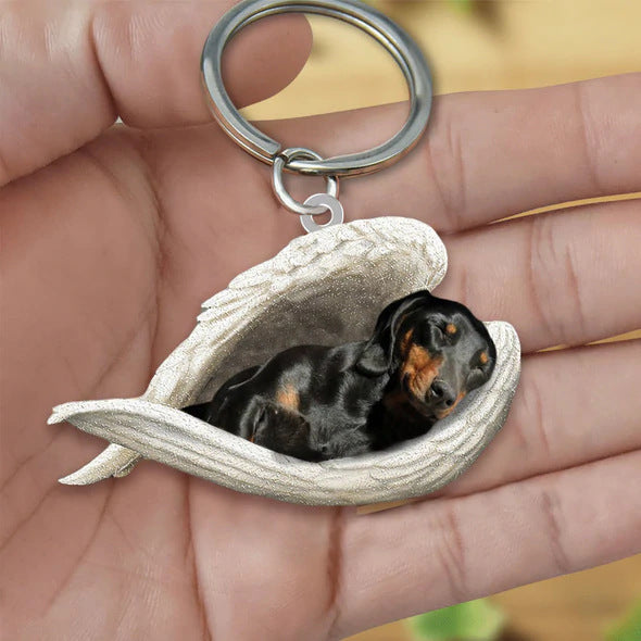 Angel 🪽 wings covering are sleeping bestie fur buddies memories Keychain