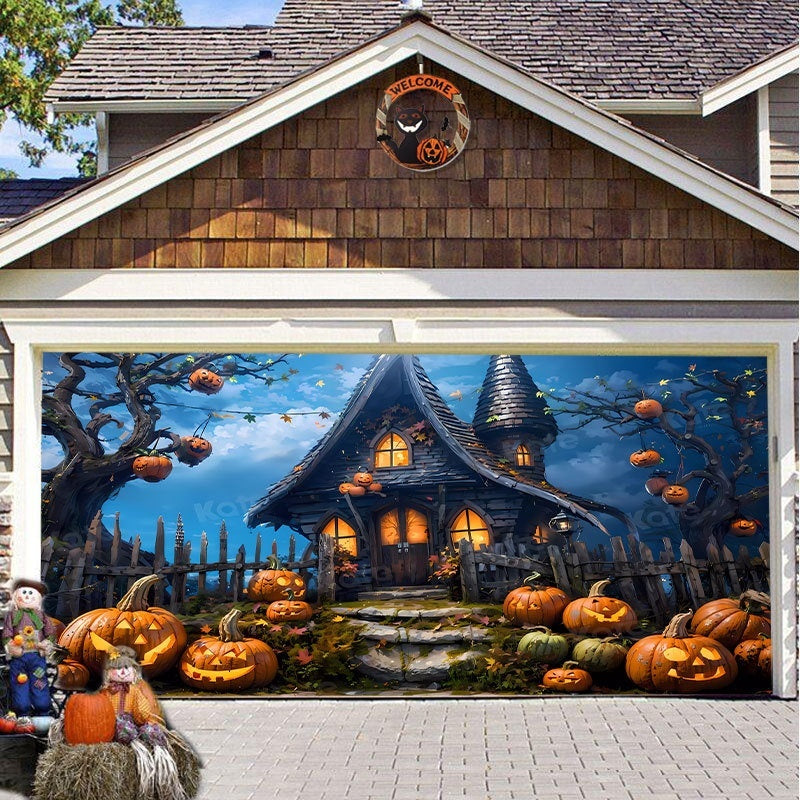Halloween Garage Background Decoration