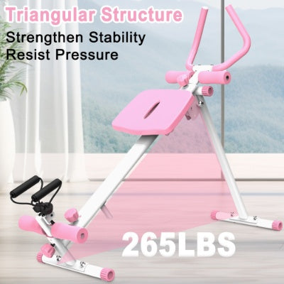 Sheila Merchandise 4-in-1 ab workout equipment in pink with triangular structure for stability