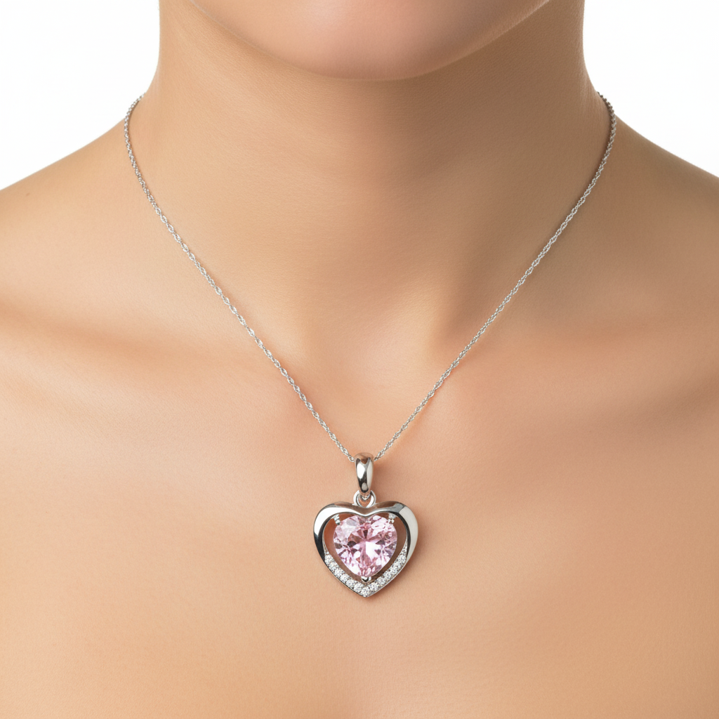 Sterling Silver Necklace for Her - Elegant Blue Pendant Jewelry Gift for Women