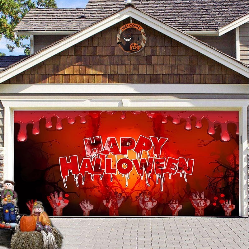Halloween Garage Background Decoration