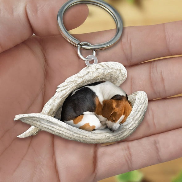 Angel 🪽 wings covering are sleeping bestie fur buddies memories Keychain