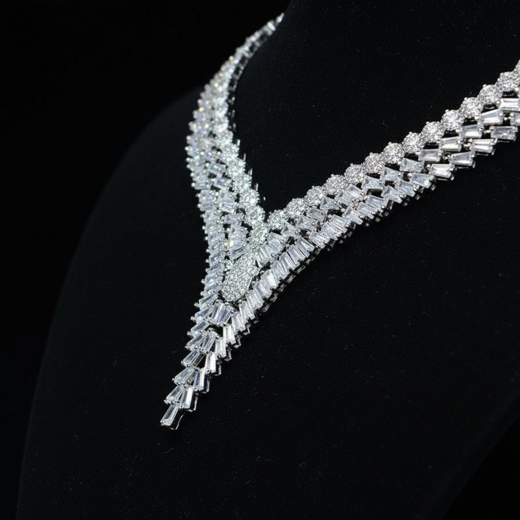 Suit Shiny Zircon Dinner Dress Accessories Four-piece Set