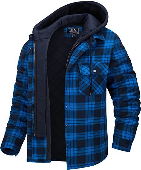 Men's Plaid Hooded Winter Jacket