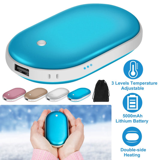 Portable Hand Warmer Rechargeable Pocket Warmer Double-Sided Heating Handwarmer