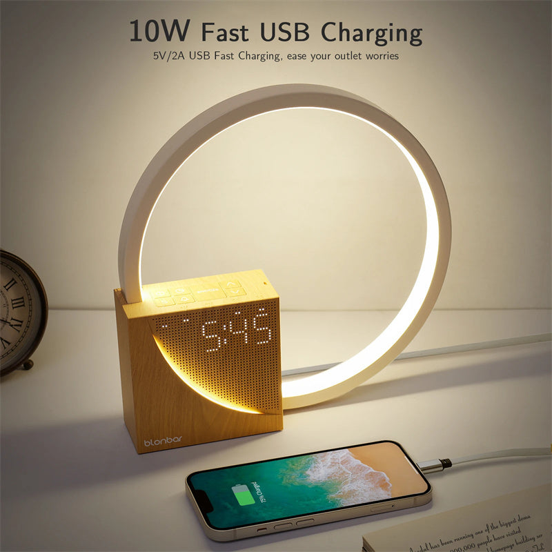 Bedside Touch Lamp with Natural Sounds and Alarm Clock