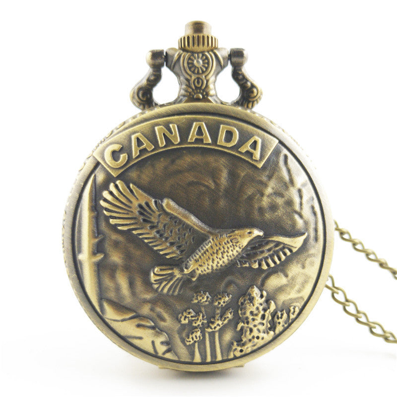 Elegant Vintage Pocket Watch – Retro Bird & Arrow Design Gift Idea"