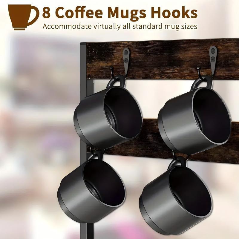 All-in-One Coffee Bar Organizer with Pod Storage and Cup Holder: