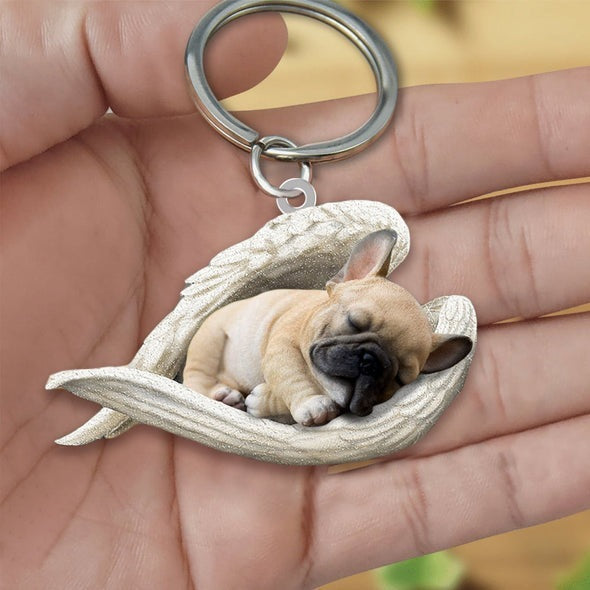 Angel 🪽 wings covering are sleeping bestie fur buddies memories Keychain