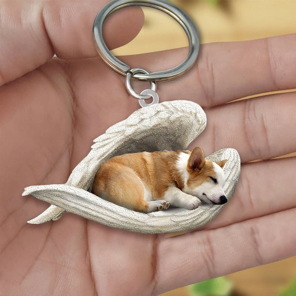 Angel 🪽 wings covering are sleeping bestie fur buddies memories Keychain