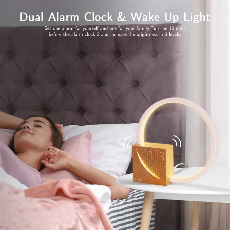 Bedside Touch Lamp with Natural Sounds and Alarm Clock