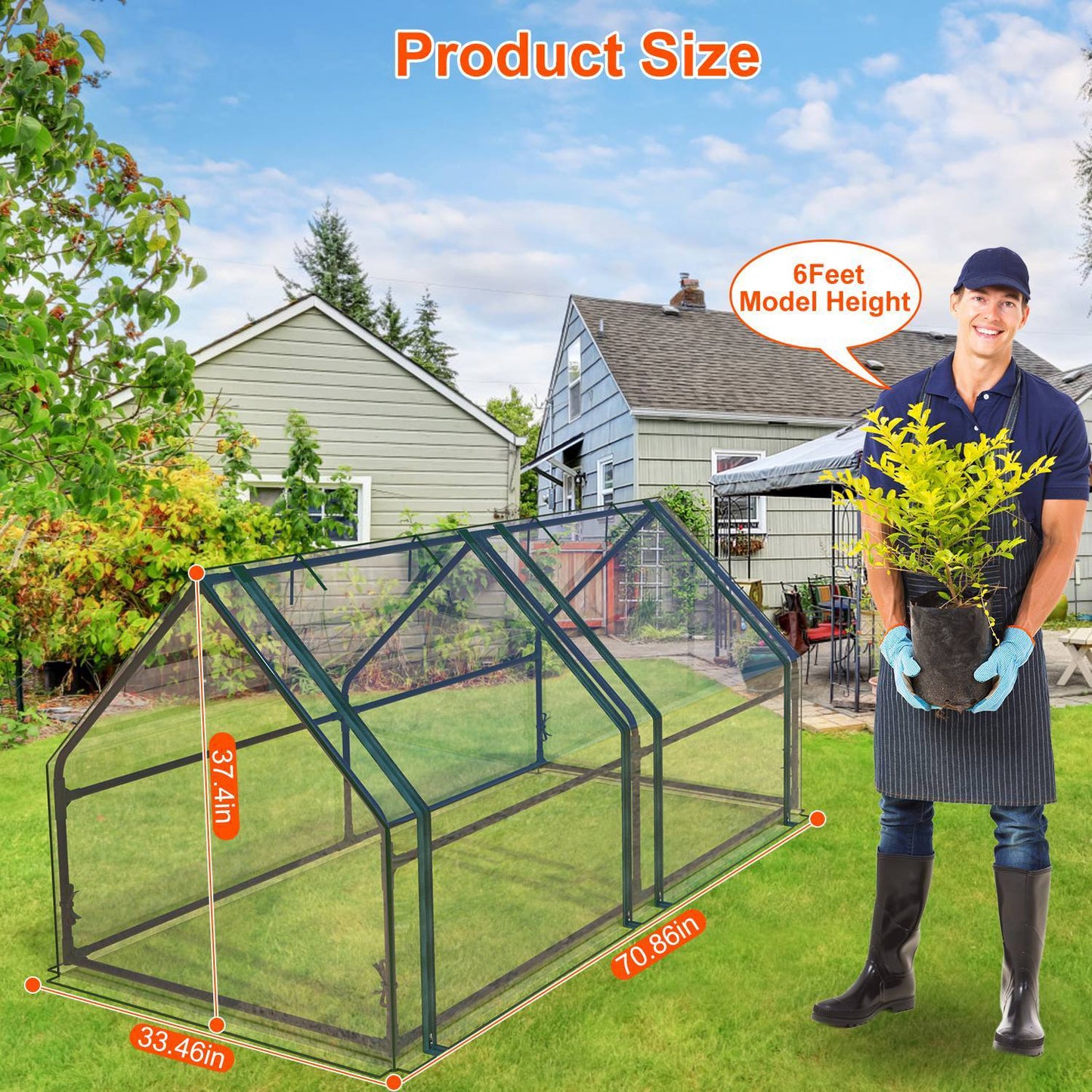 Mini greenhouse With Roll-Up Zipper Doors