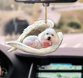 Angel 🪽 wings covering are sleeping bestie fur buddies memories Keychain