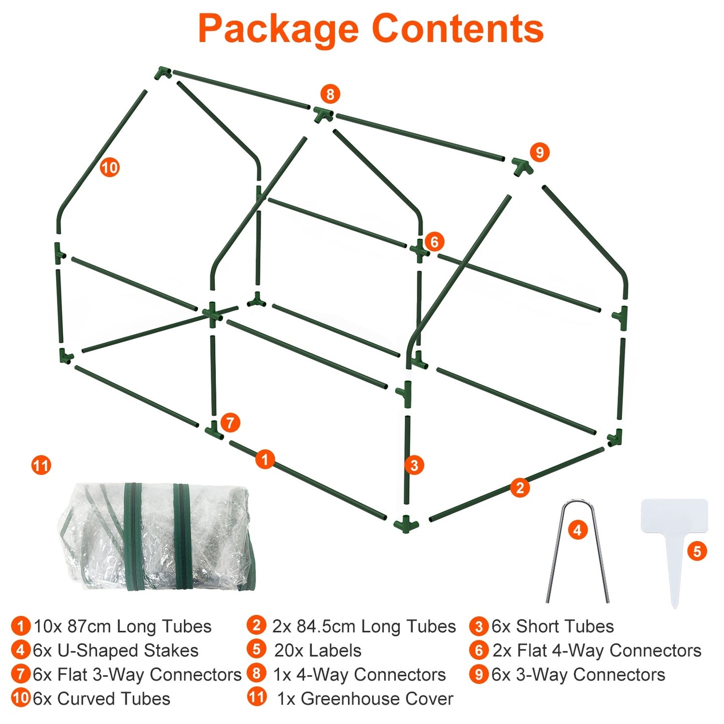 Mini greenhouse With Roll-Up Zipper Doors