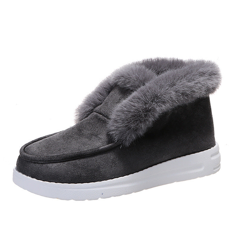 Plush Fur Ankle Boots for Warm Winter Wear