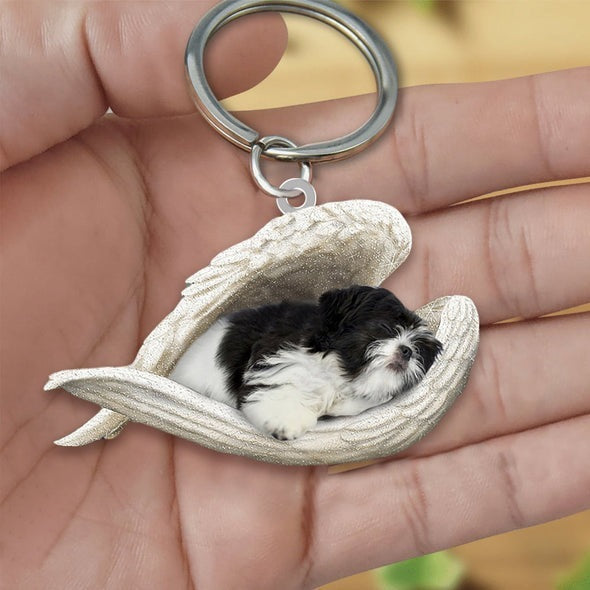 Angel 🪽 wings covering are sleeping bestie fur buddies memories Keychain