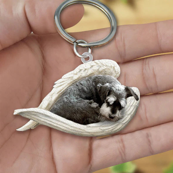 Angel 🪽 wings covering are sleeping bestie fur buddies memories Keychain