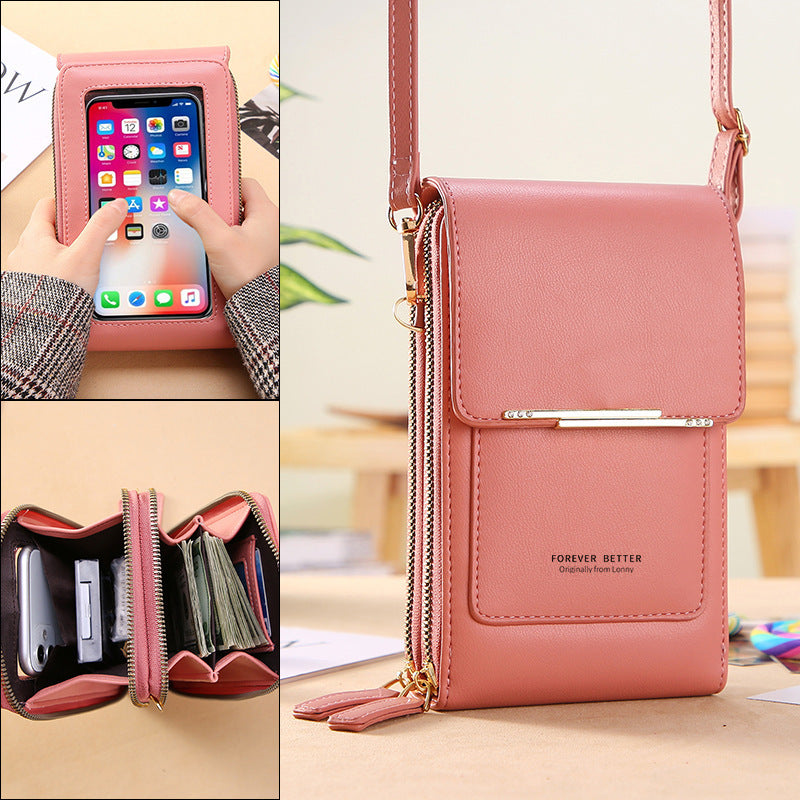 Touch Screen Mobile Phone wallet Small Crossbody purse