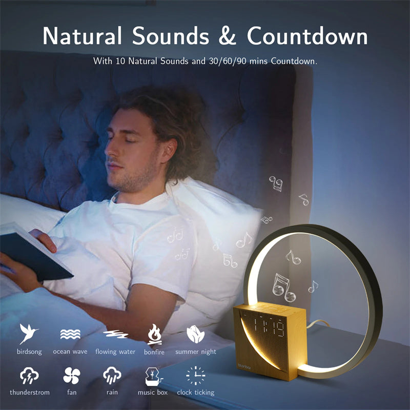 Bedside Touch Lamp with Natural Sounds and Alarm Clock