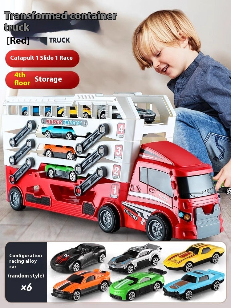 Die-Cast Construction Vehicle Playset with Storage Truck.