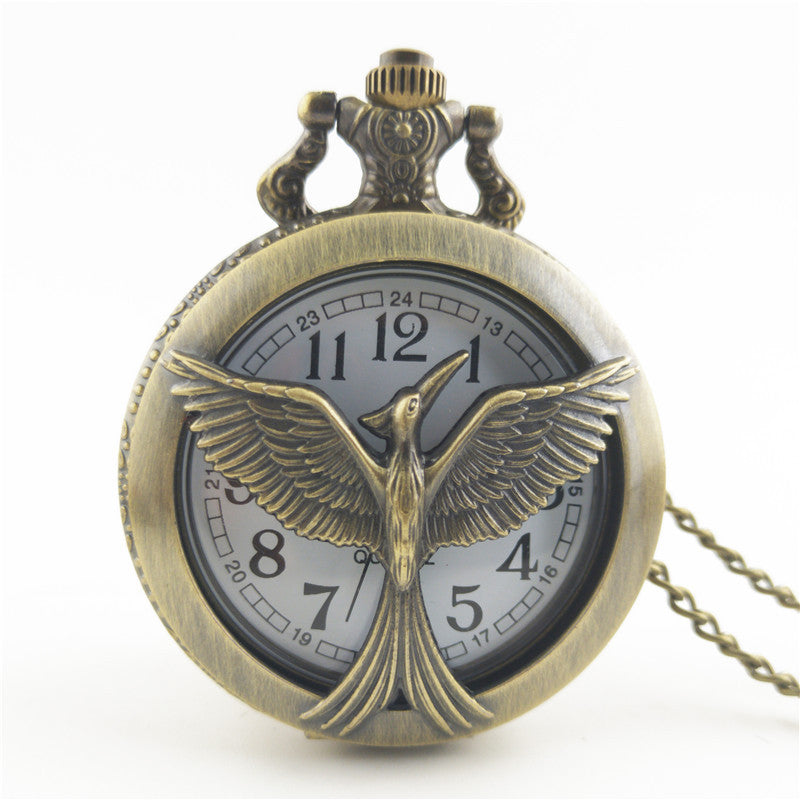 Elegant Vintage Pocket Watch – Retro Bird & Arrow Design Gift Idea"