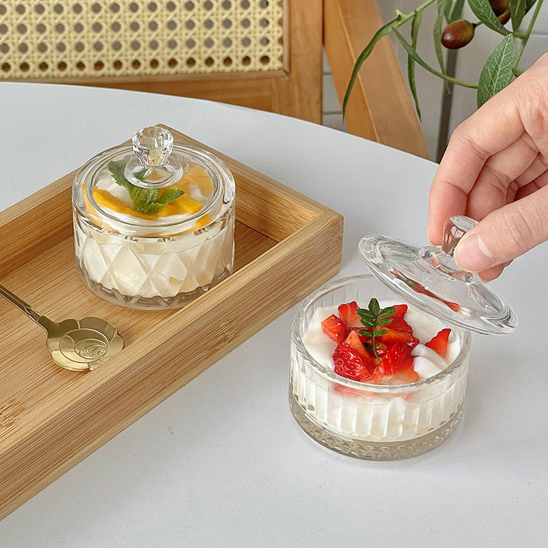 Glass Pudding Cup Set Ice Cream Cup Dessert Ice Cream