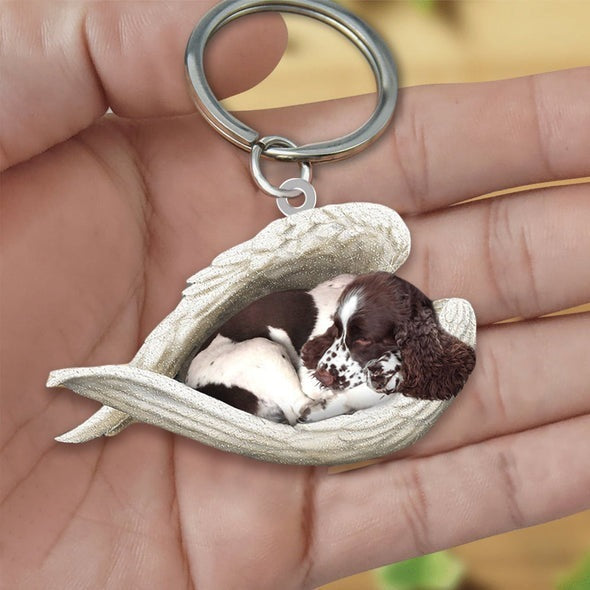 Angel 🪽 wings covering are sleeping bestie fur buddies memories Keychain