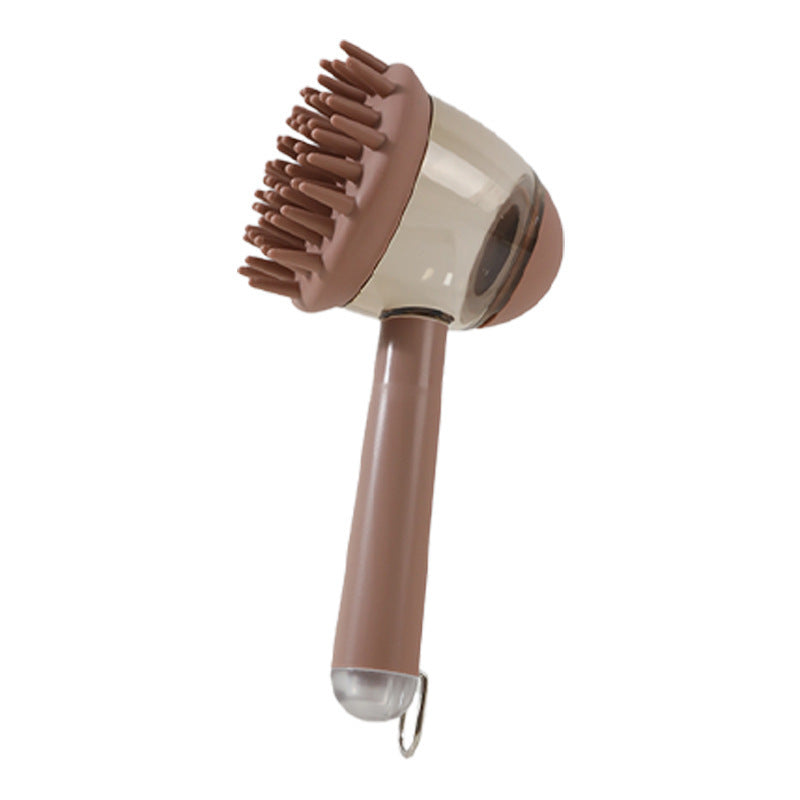 Sheila Merchandise 3 in 1 bath brush for dogs and cats all-in-one pet grooming brush brown handle