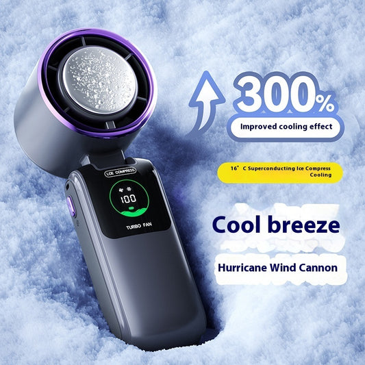 Sheila Merchandise Arctic Breeze rechargeable mini fan high-speed semiconductor refrigeration in black and purple