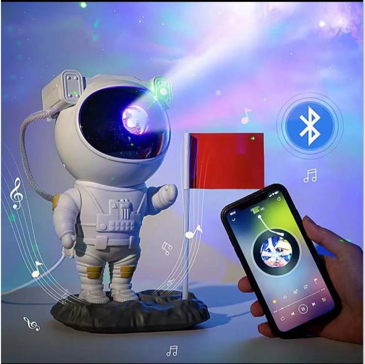 Sheila Merchandise astronaut galaxy projector lamp displaying starry sky with smartphone Bluetooth control