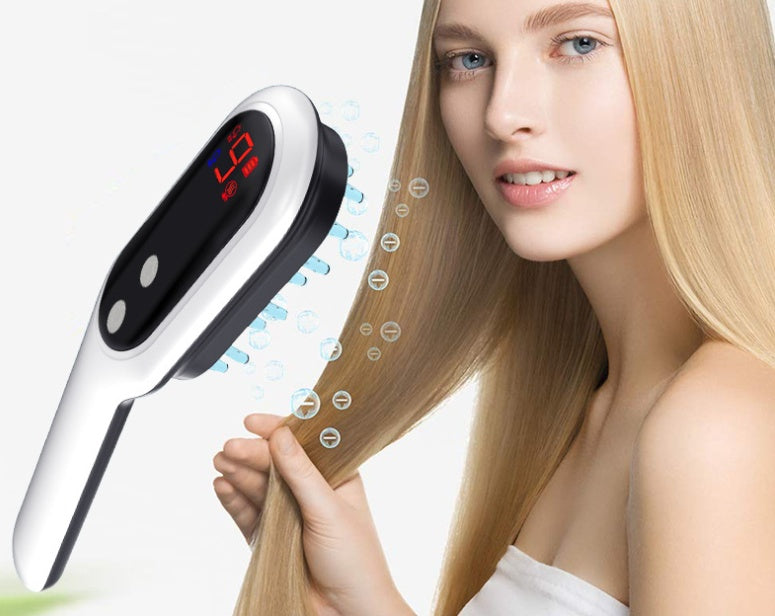 Electric Head Massager Therapy Hair Growth Comb Blue Red Light Scalp Massage Brush