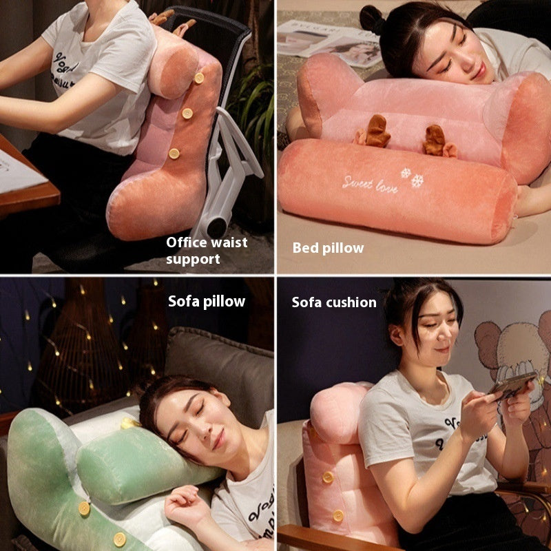 Plush Bedside Backrest Pillow – Soft Upholstered Support for Couch or Bed