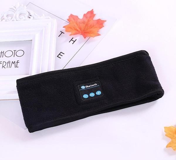 Black Sheila Merchandise Bluetooth fitness headband with control buttons for wireless audio
