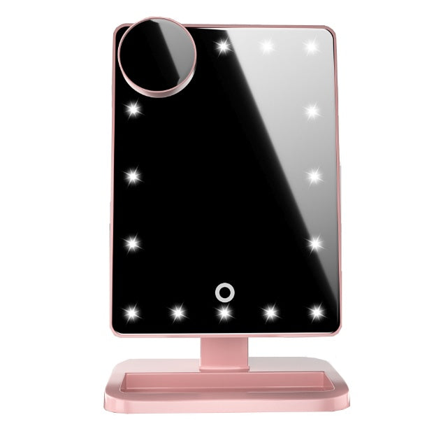 Sheila Merchandise Bluetooth makeup mirror with lights and magnifying mirror in pink frame