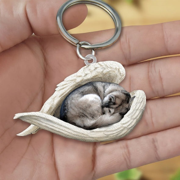 Angel 🪽 wings covering are sleeping bestie fur buddies memories Keychain